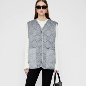 Anine Bings ANDY WEST  Gray Quilted Vest SMALL